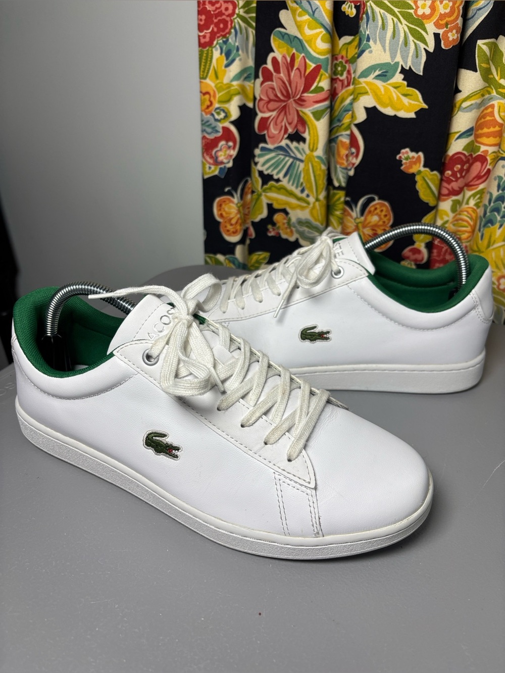 LACOSTE Hydez 119 Leather Sneakers Shoes White Green Size Men's 9
